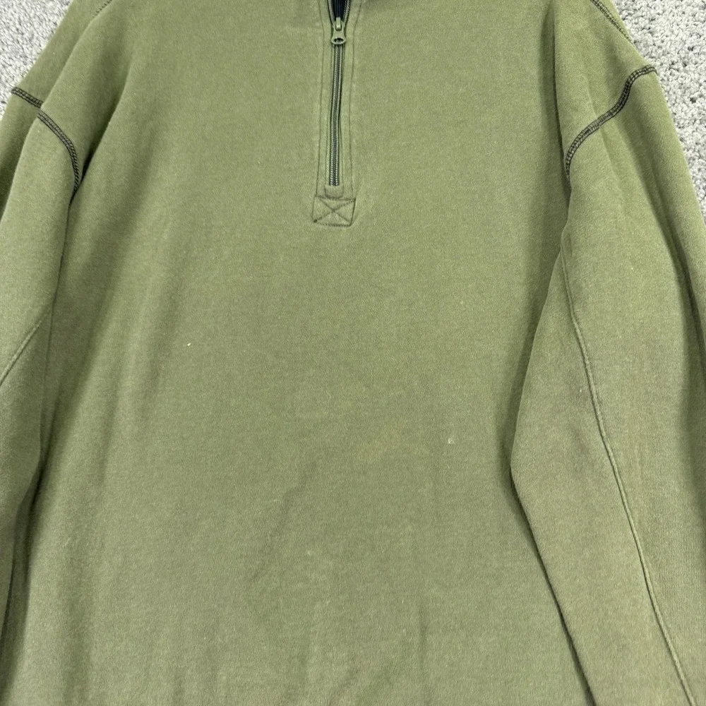 Canyon Creek Sweatshirt Mens XL Green Fleece 1/4 Zip Mock Neck Pullover Casual